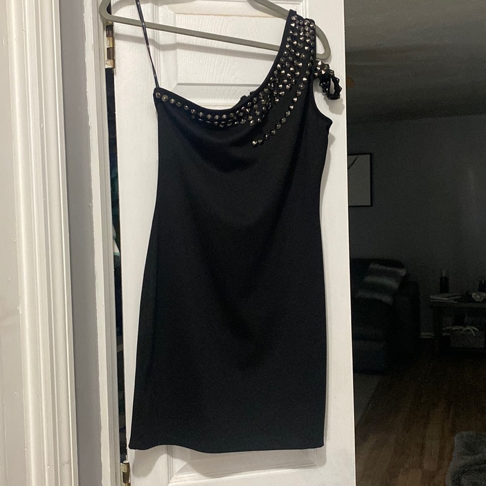 One shoulder spike dress